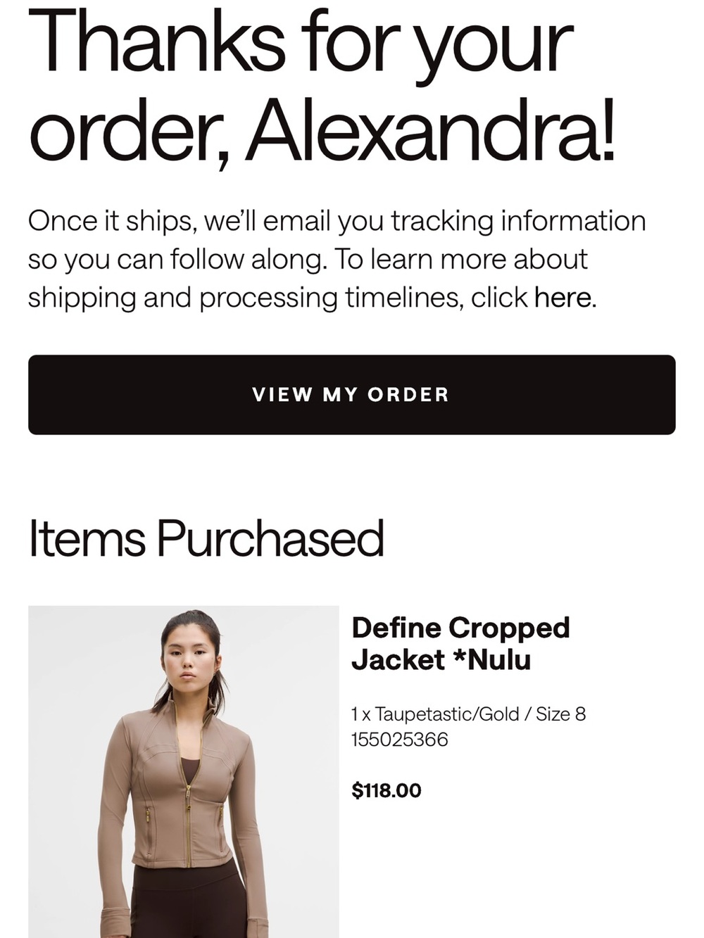 Lululemon Define Cropped Jacket Nulu